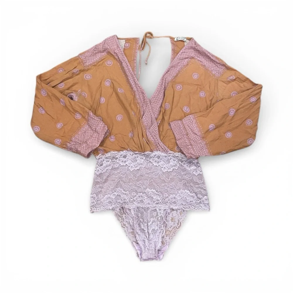 Free people deep v bodysuit